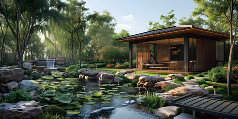 Japanese style courtyard design