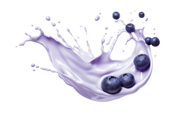 Blueberries  with milk or yogurt splash