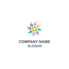Abstract happy and love people, social community group template logo.