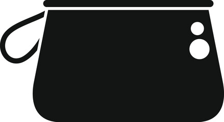 Vector illustration of a black makeup pouch silhouette, perfect for icons or design elements