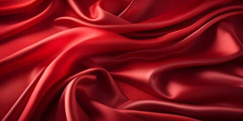 Obraz premium Elegant red silk and satin fabric against a white backdrop. Concept Elegant Photoshoot, Red Silk & Satin, White Backdrop