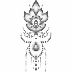 Fototapeta premium PNG Transparent of Intricate beautiful flower artwork