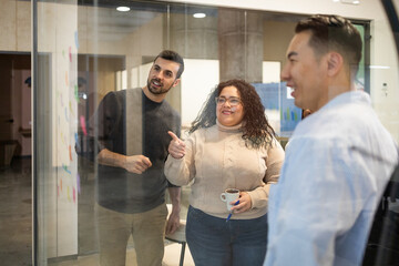 Collaborative team engages in brainstorming session