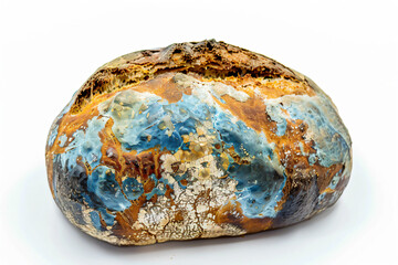 a piece of bread with a blue and orange patt