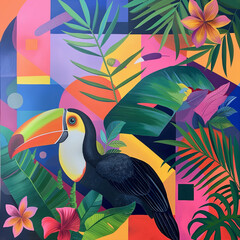 Toucan wallpaper printable art