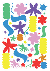 y2k poster. seamless abstract retro shape. vector illustration