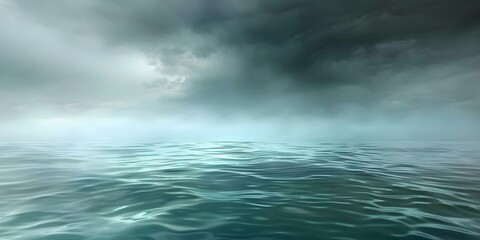Fototapeta premium Sinister ocean view with ominous clouds and a haunting ambiance. Concept Dark Seascape, Ominous Clouds, Sinister Atmosphere, Eerie Ocean View