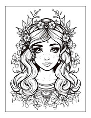 Elf Princess Coloring Pages for KDP Interior