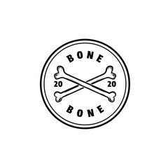 bone crossed logo design vintage retro label circle