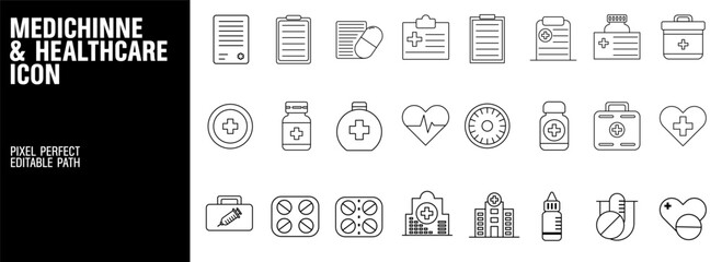 Medical and Healthcare Icons Set Professional Symbols vector design