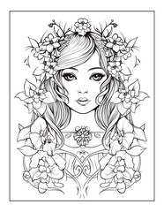 Elf Princess Coloring Pages for KDP Interior