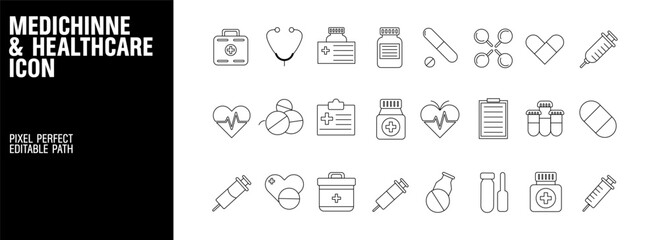 Medical and Healthcare Icons Set Professional Symbols vector design