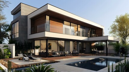 Modern house with swimming pool