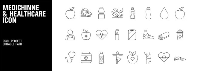 Medical and Healthcare Icons Set Professional Symbols vector design
