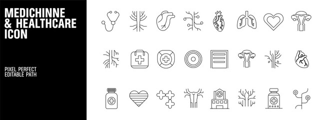 Medical and Healthcare Icons Set Professional Symbols vector design