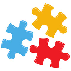 Puzzle Colorful Pieces Autism Symbol Art Vector