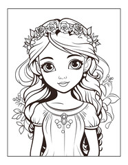 Elf Princess Coloring Pages for KDP Interior