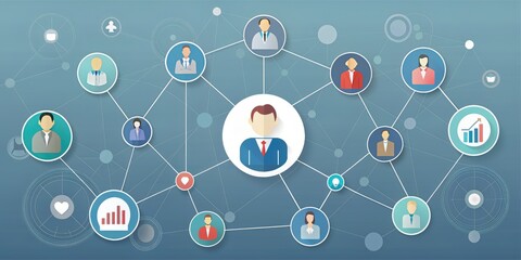 Network concept. Human resources strategy. Management strategy.