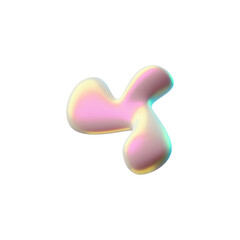 Y2K style iridescent 3D blob icon vector illustration for 90s trendy designs