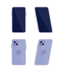 Modern smart phones from different angles - Flat Vector Illustration