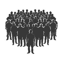 silhouette crowd audience full body black color only