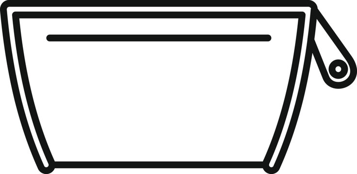 recommend clip art: Simple black and white line drawing of an empty mixing bowl with a handle
