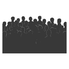 Naklejka premium silhouette crowd audience full body black color only