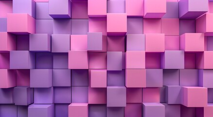 Abstract background of cubes in pink and purple colors
