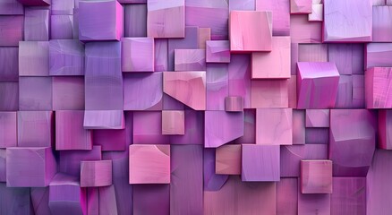 Abstract background of cubes in pink and purple colors
