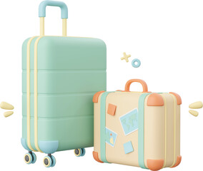 3d illustration of travel luggage