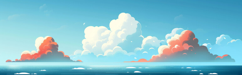 panorama of blue sky with clouds background