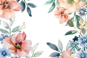 Obraz premium Floral bouquet ornament frame background