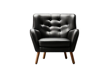 a single black color sofa chair isolated on a white background 
