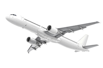 flying airplane on a transparent background