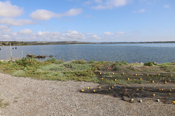 Le port, village de Bages, département de l'Aude, France