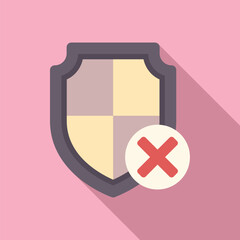 Graphic of a shield with a diagonal split, half shaded, indicating partial security, with a red cross