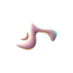 Vector icons 3D foil figurines with a glossy hologram effect on a white background.