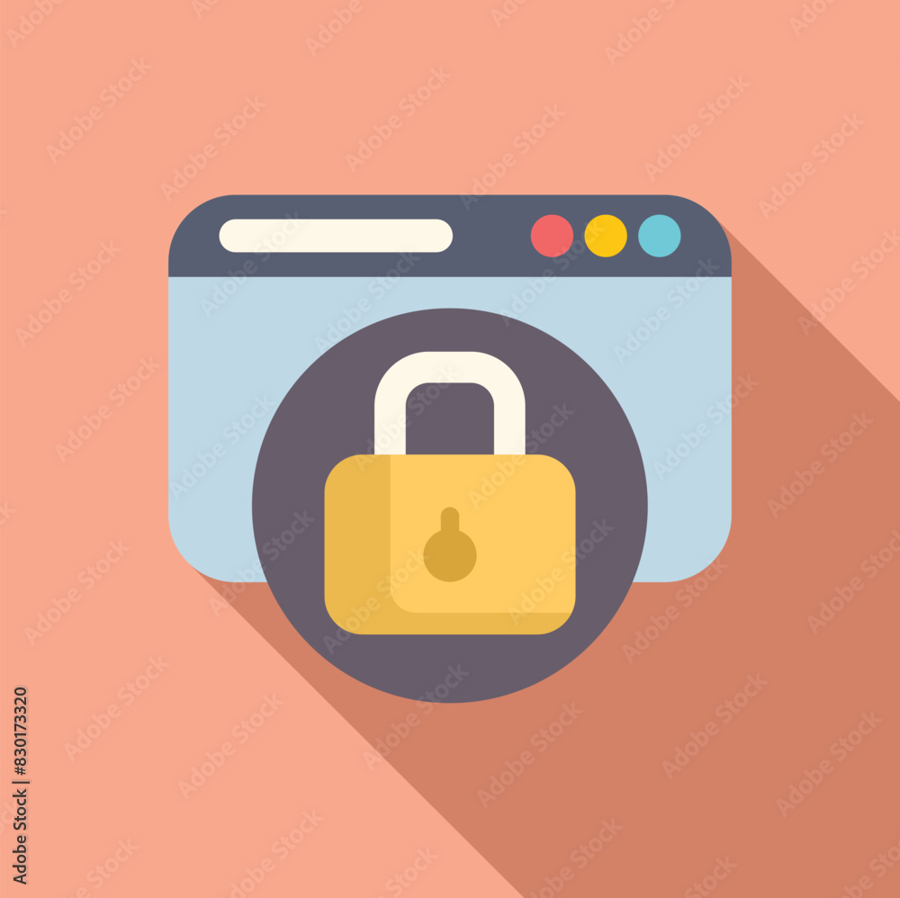 Poster modern flat design concept illustration of internet security and privacy with padlock symbol. browse
