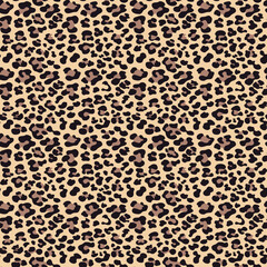 leopard print leather texture, vector seamless pattern