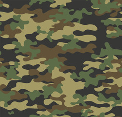 Fototapeta premium Camouflage military pattern, repeat background, modern fabric texture