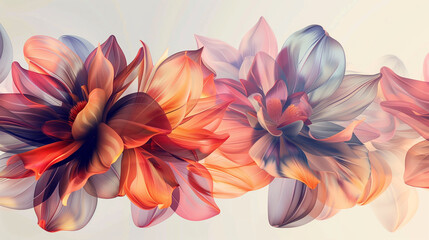 A beautifully detailed painting of a floral bouquet, showcasing a diverse array of flower petals against a transparent background.