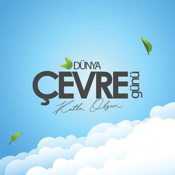 D&uuml;nya &Ccedil;evre G&uuml;n&uuml;, 5 Haziran, Tipografik Tasarım (Eng: World Enviroment Day, June 5, Typographic Design)