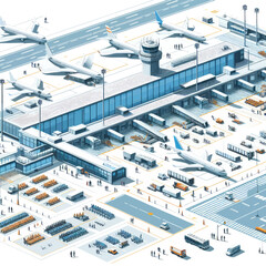 Airport vector in white background 
