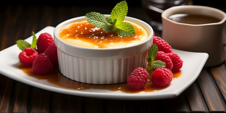 Capturing the Delicious Caramelized Top of a Crème Brûlée Dessert. Concept Food Photography, Creme Brulee, Dessert Art, Caramelized Top, Culinary Creativity