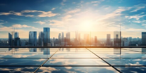 Modern Glass Buildings and Panoramic City Views: A Stunning Urban Skyline. Concept Architecture, City Views, Skyline, Modern Buildings, Glass Structures