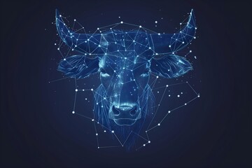 zodiac sign of taurus with constellation design on dark background 