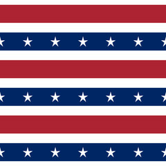 Patriotic seamless background with national flag colors for USA holidays. American National Symbol