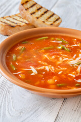 Portion of Minestrone soup