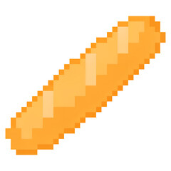 Fototapeta premium pixel art representation of a classic French baguette