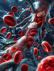 Illustration of red blood cells created AI-generated
